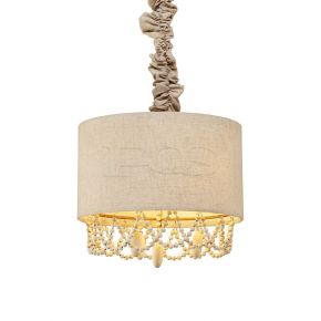 Rustic Modern Pendant Lamp Rope Ceiling Light Fixture With Fabric Shade