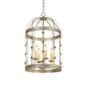 Modern Iron Pendant, Vintage-Brass Bird Cage Chandelier, Ceiling Light Fixture