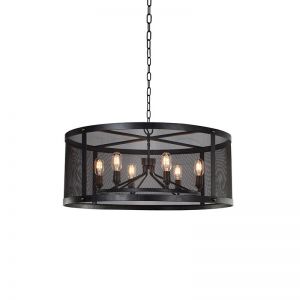 Modern Black Shade Pendant, Candlestick Chandelier Ceiling Light Fixture