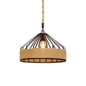 RRustic Contemporary Pendant Light With Rope ,1-Holder Kitchen Ceiling Light Fixture