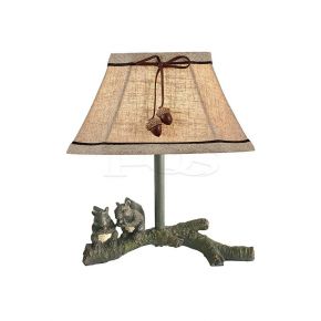 Decorative Shade with Squirrel Statue Base Home Decor Table Lamp