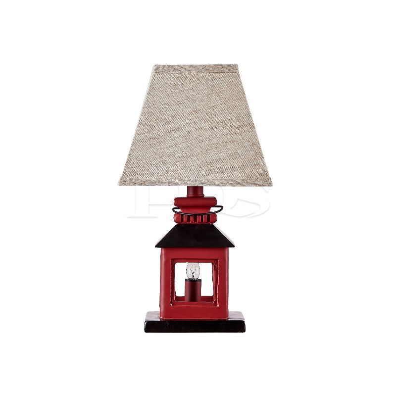Traditional Oil Light Base Table Lamp with Fabric Shade for Room Decor