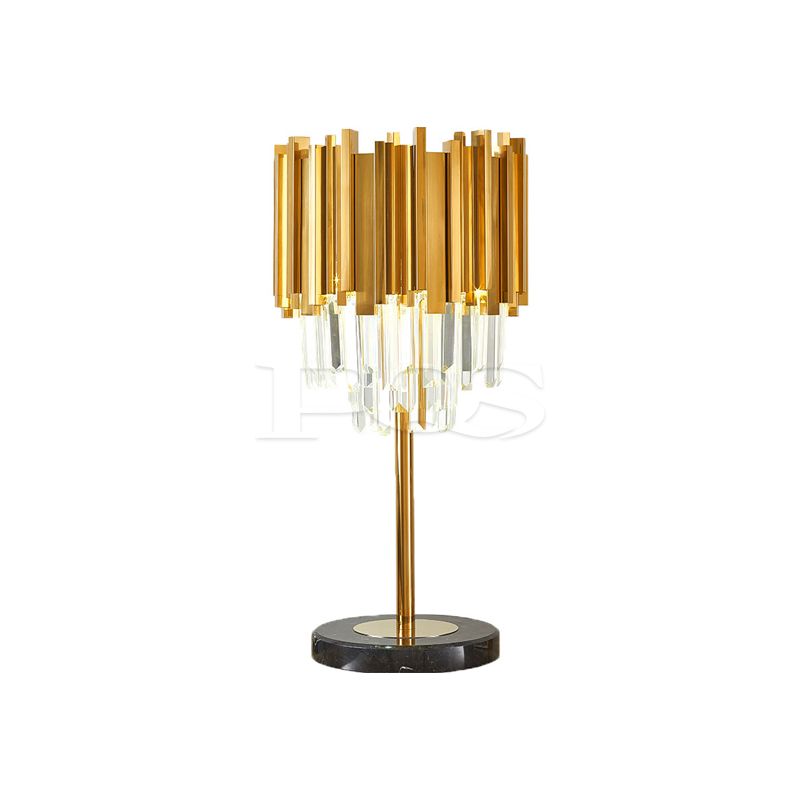 Golden Cascade Luxurious Crystal Table Lamp