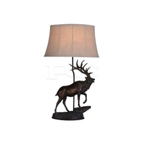 Modern Black Leaping Antelope Statue with Base Table Lamp