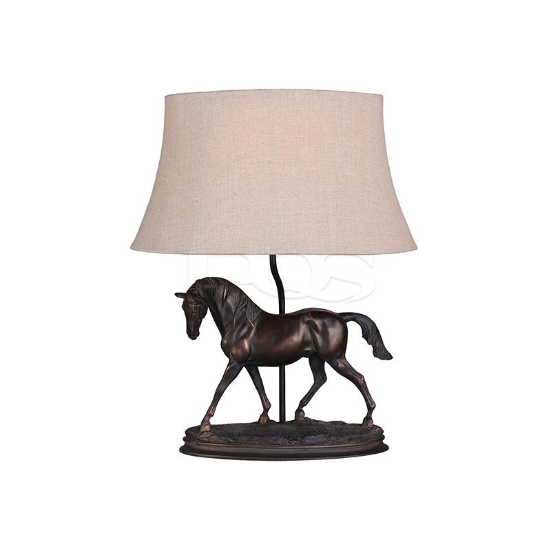 Contemporary Black Horse Table Lamp with Base