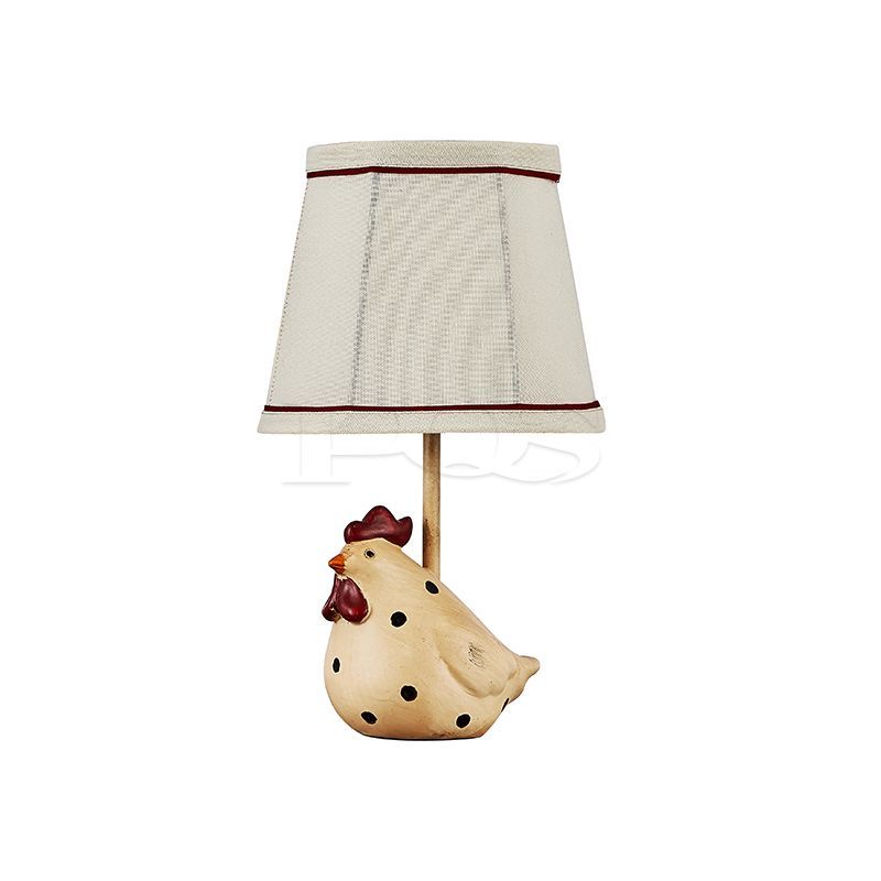 Cute-Design Mini Rooster Statue Base Decorative Table Lamp