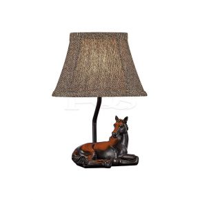 Contemporary Black Crouching Horse Base Table Lamp