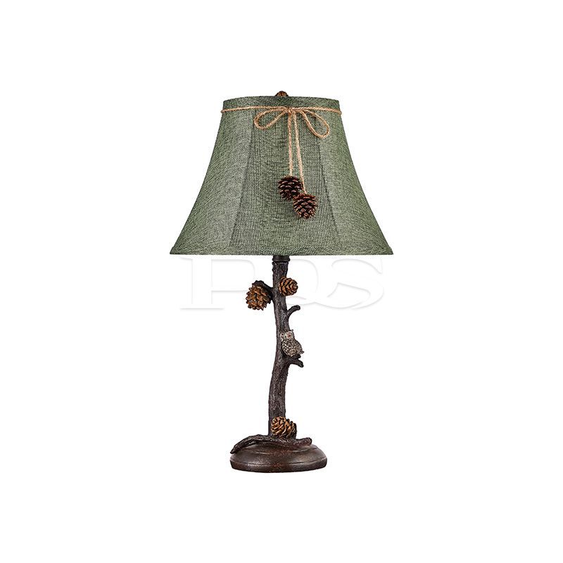 Forest Theme Squirrel and Pinecone Table Lamp
