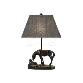 Modern Pure Black Horse Statue Table Lamp
