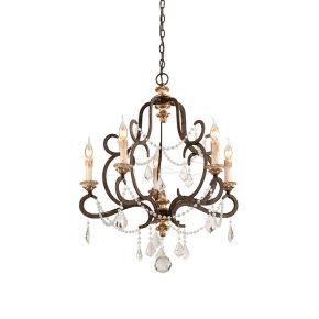 Modern Branch Style Chandelier with Candlestick Holder and Crystal