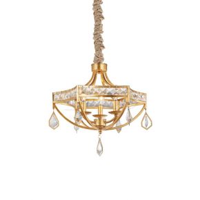 Luxurious Modern Crystal CHandelier with Golden Frame Ceiling Light Fixture