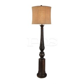 Vintage Poly-resin Base Floor Lamp with Fabric Shade