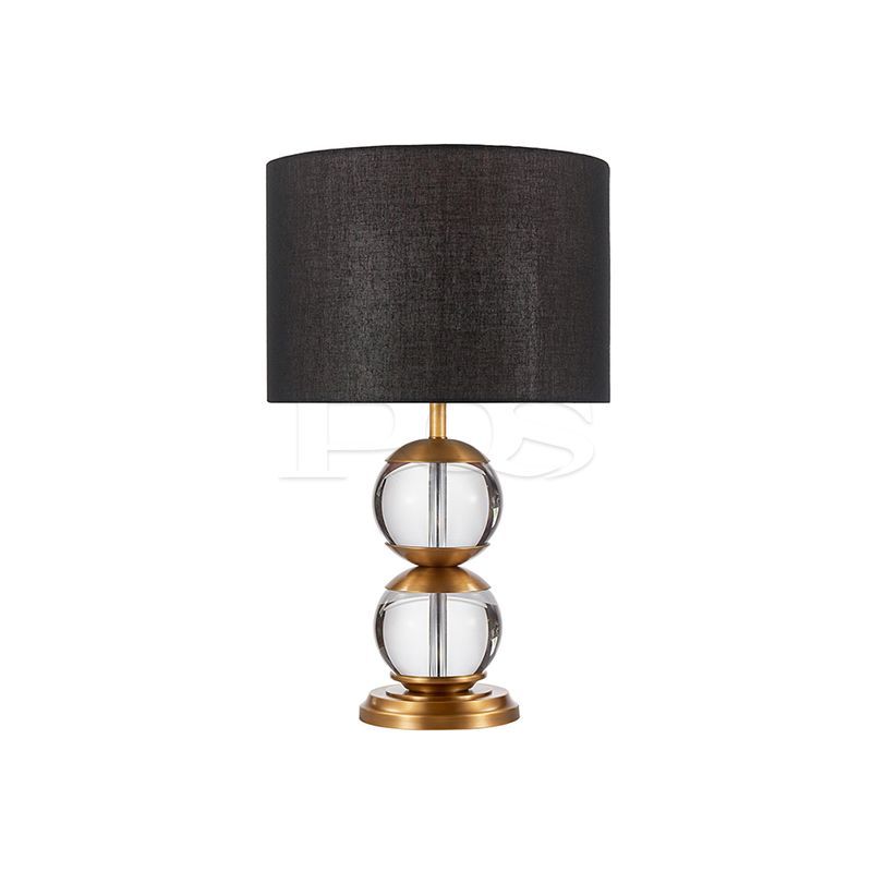 Crystal Table Lamp with Fabric Shade
