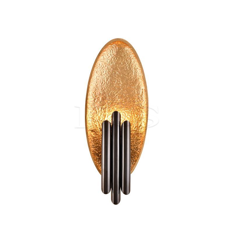 Contemporary Oval Amber Decorative Pipe Wall Lamp