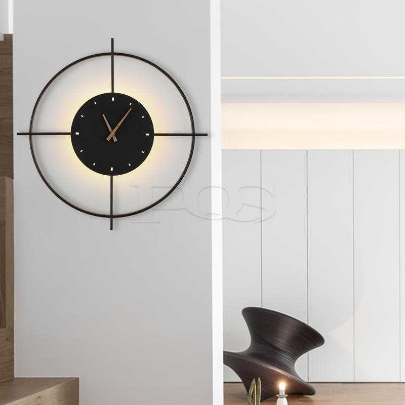 Clock Based Contemporary Cross Circular Wall Lamp