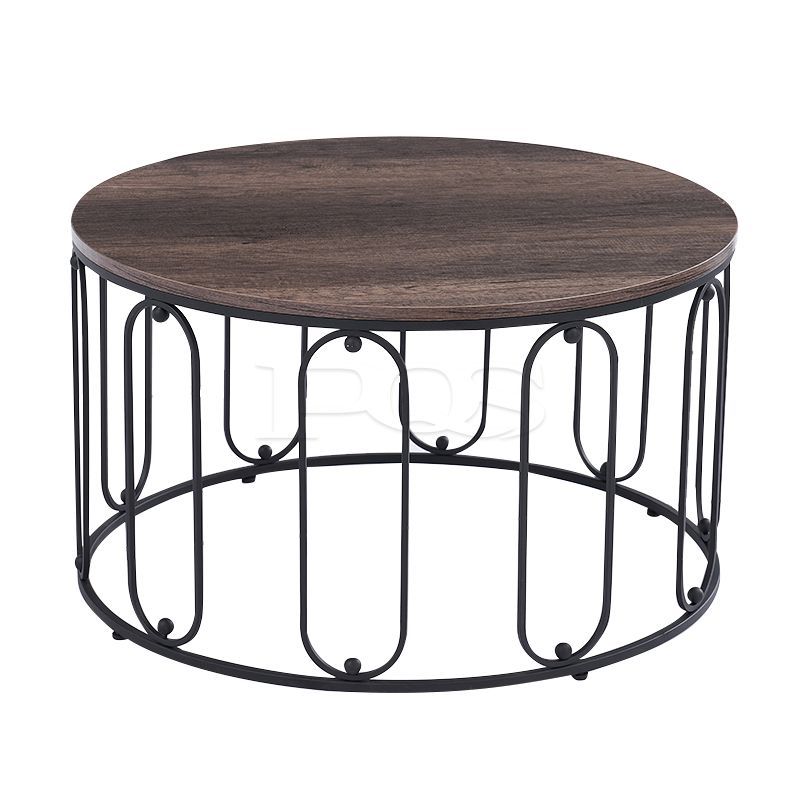 Rustic Traditional Brown-black Mini Coffee Table with Furnished Top
