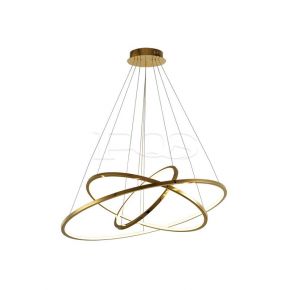 Modern Dark Gold Furnish 3-Ring Circular Decorative Pendant Ceiling Light Fixture