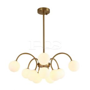 Classic Modern Indoor Decorative Milky White Lamp Shade Dark Gold Pendant