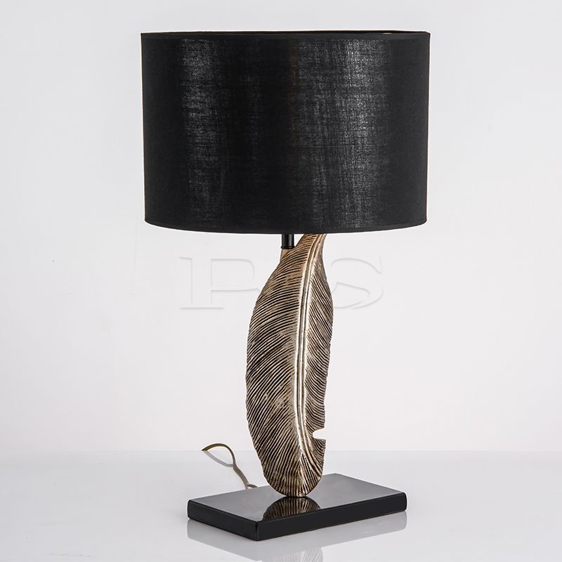 Resin Table Lamp with Fabric Shade