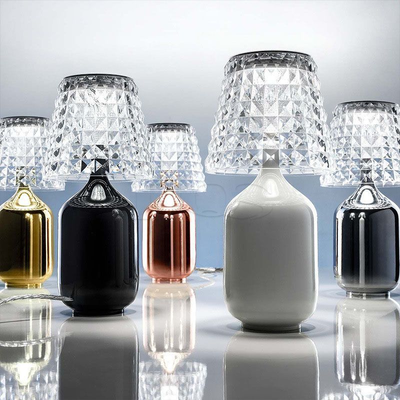 Modern Luxurious Milky Bottle Crystal Lamp Shade Table Lamp
