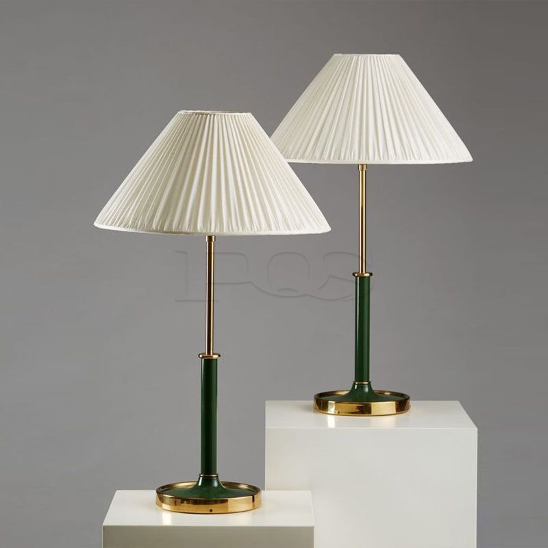 Brass Table Lamp with Fabric Shade