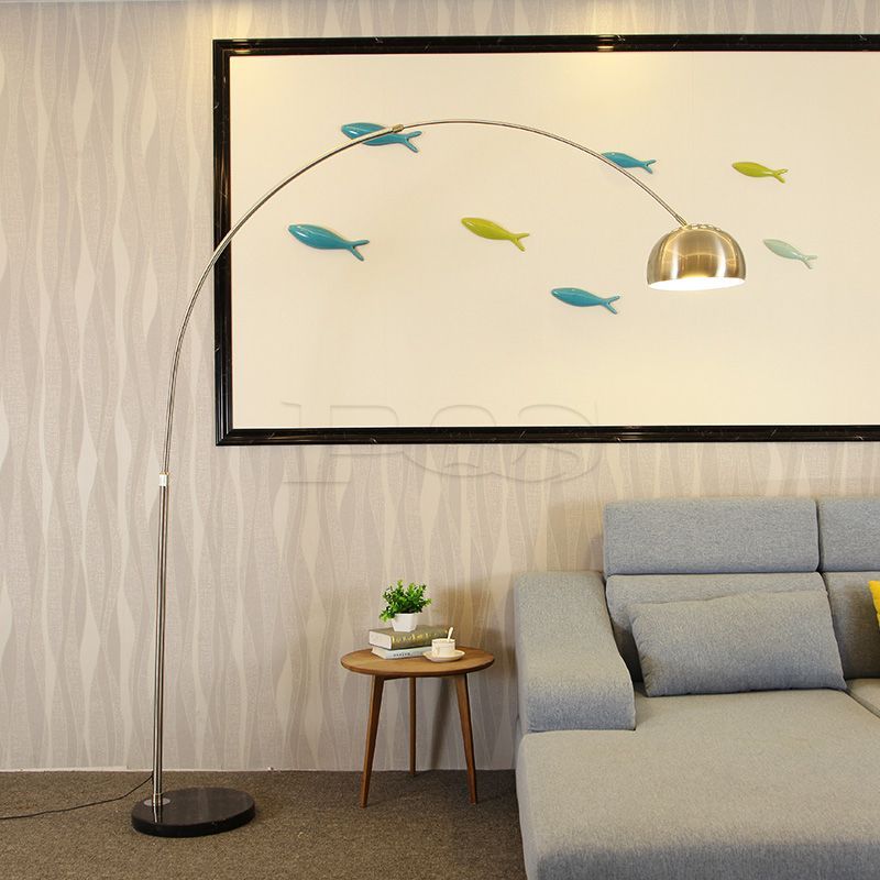 Modern Silver Linear Floor Lamp with Shade