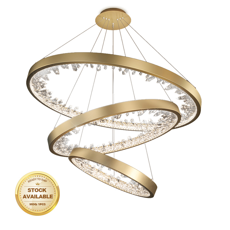 High end luxury design Gold Factory Direct Sale  Modern Crystal pendant lamp