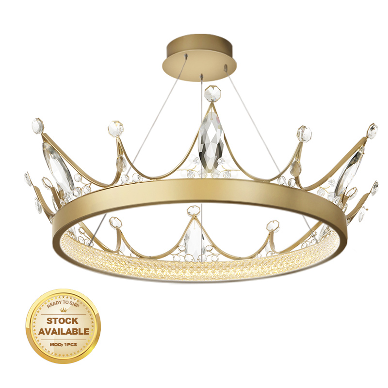 Beautiful luxury golden modern empire crystal beaded ceiling lamp