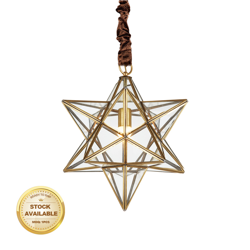 Nordic Pentagram Pendant Lamp Pendant Light brass Hanging Lamp for decor