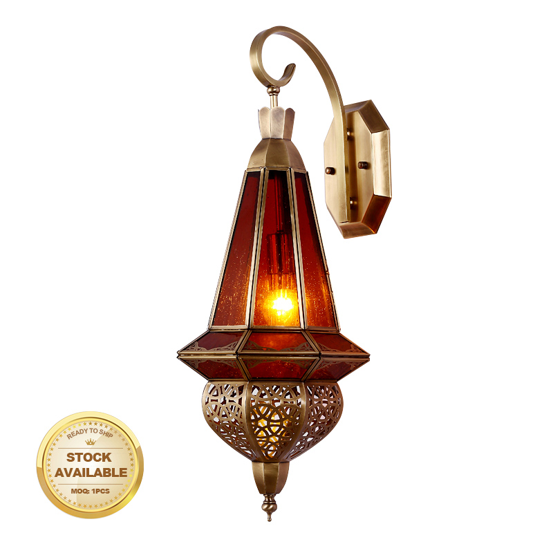 2022 new design Luxury  Vintage Copper Glass Color Wall lamp for the Home Decorative Wall Light