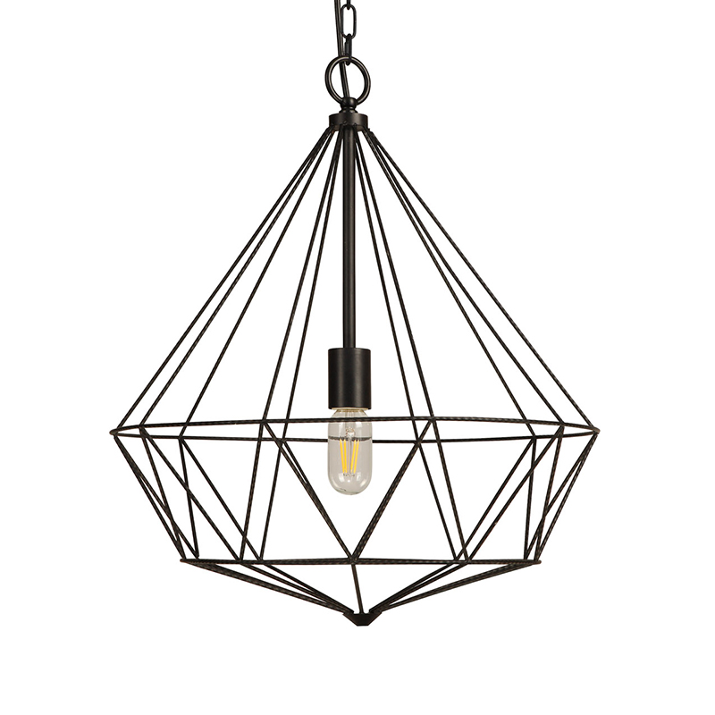 Concise Strings Modern Pendant Light, Black Diamond Chandelier Ceiling Fixture