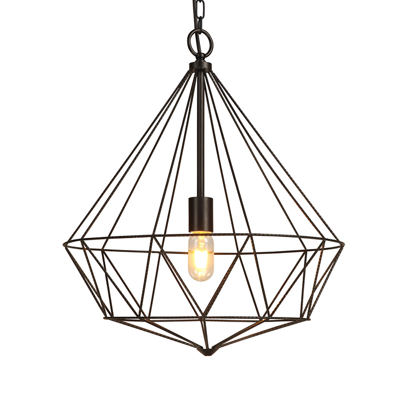 Concise Strings Modern Pendant Light, Black Diamond Chandelier Ceiling Fixture