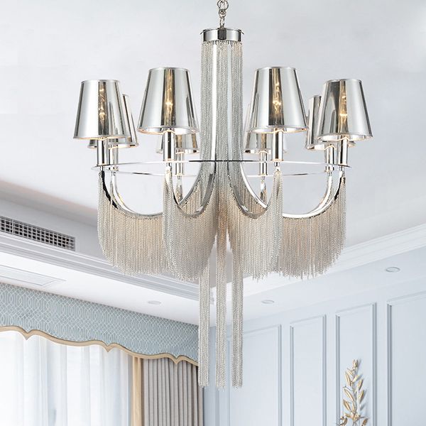 Deluxe Silver Phoenix Luxurious Modern Decorative Pendant Lamp with Lamp Shades Embellishment