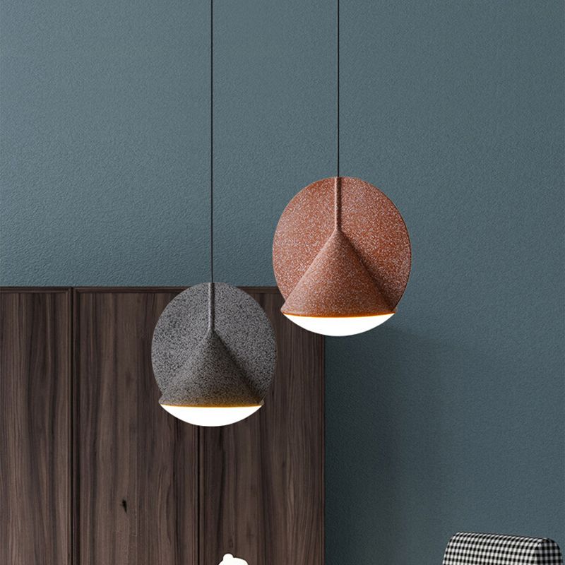 Modern Concise Cone Hanging Colorful Yellow Blue Grey Pendant Light
