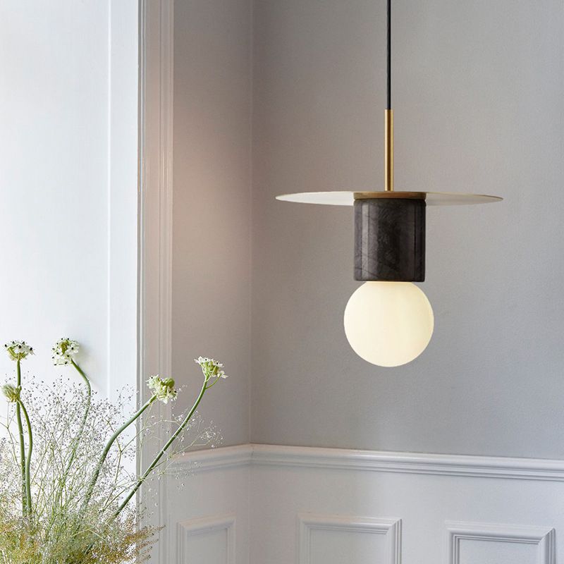 Contemporary Ceiling Light Fixture Pendant Lamp with Spherical Shade