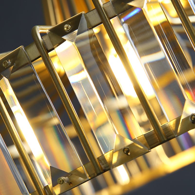 Modern Luxurious Crystal Golden Frame Decorative Pendant