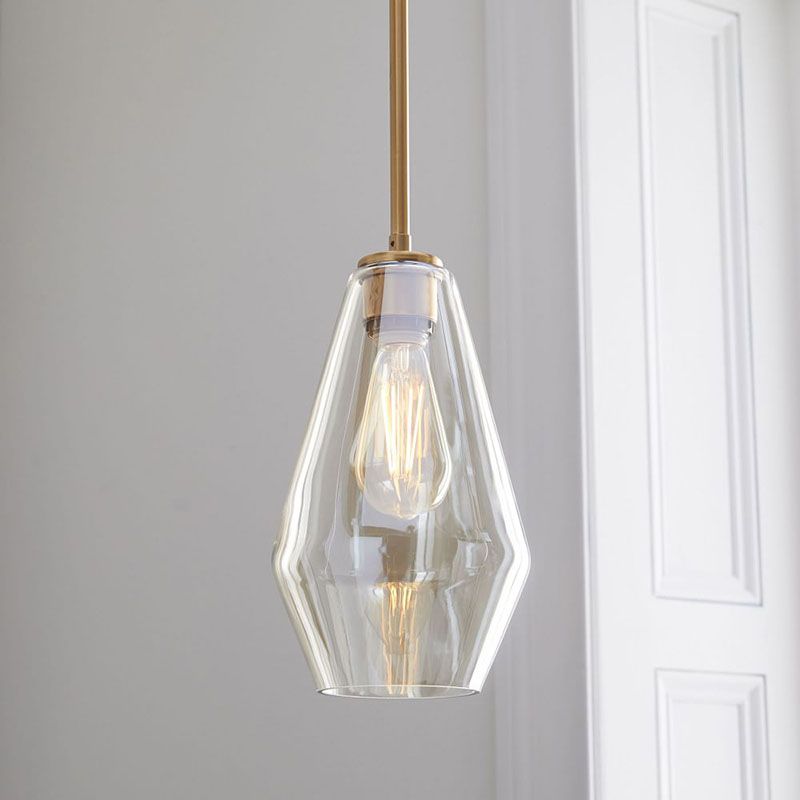Contemporary Concise Glass Container Shade Transparent Pendant