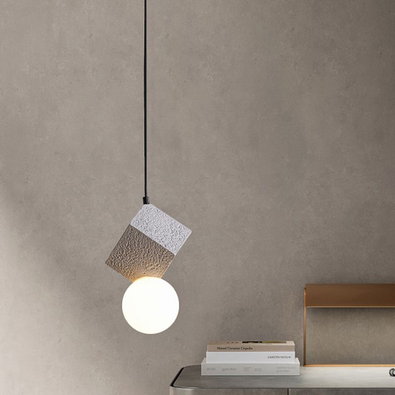 concise but creative outlook that consists of a cubic body and a spherical lamp shade Pendant Lamp
