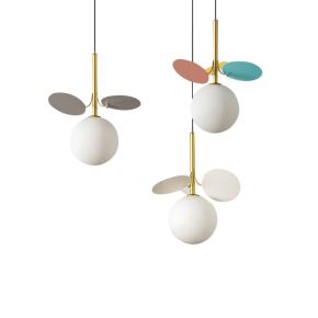 Adorable Modern Decorative Fruitful Pendant with Leaf Shade and Spherical Lamp Shade