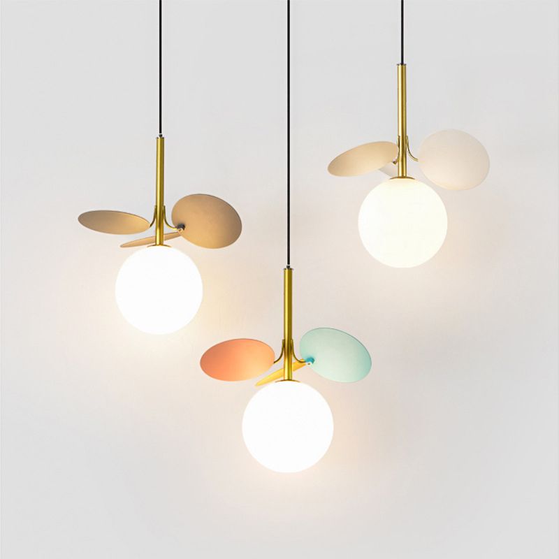 Adorable Modern Decorative Fruitful Pendant with Leaf Shade and Spherical Lamp Shade