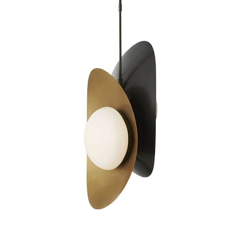 Contemporary Creative Pearl-on-Leaf Decorative Pendant Light