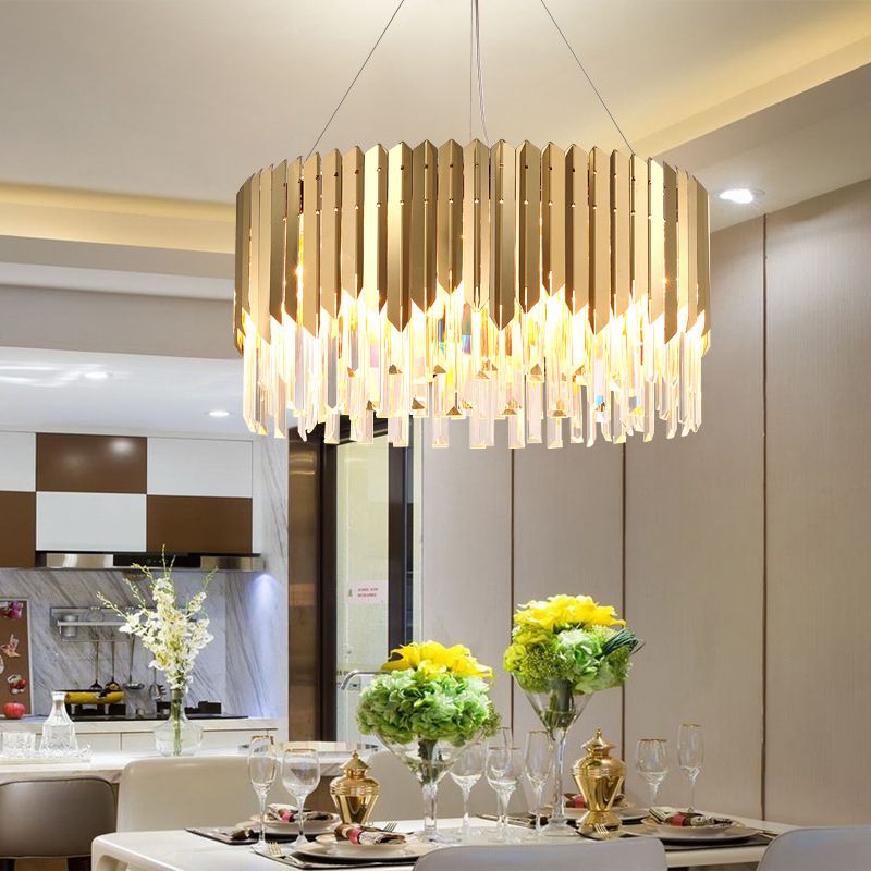 Luxurious Contemporary Gold Furnish with Crystal Decorative Pendant Ceiling Light Fixture