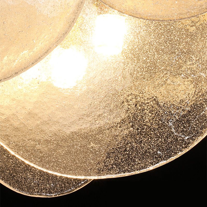 Modern Round Crystal Plates Shade Decorative Dark Gold Furnish Pendant