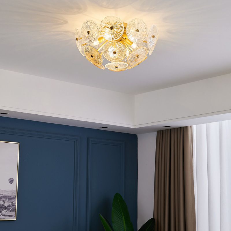 Modern Decorative Indoor Pendant with Semi-transparent Disk Shade