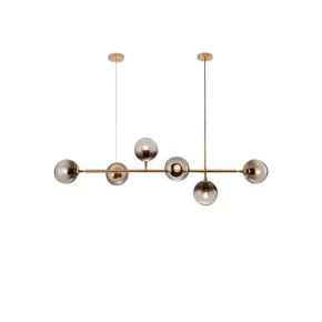 Contemporary Business Concise Display Pendant with Glass Spherical Lamp Shade