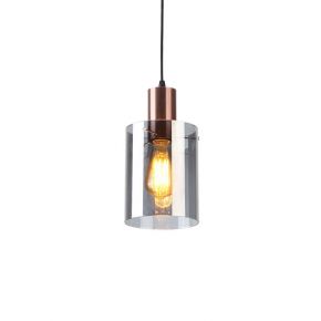 Modern Business Concise Column Pendant with Transparent Glass Shade