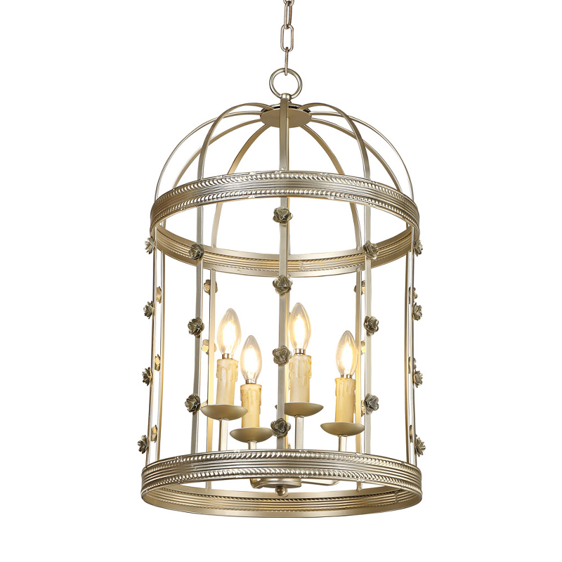 Modern Iron Pendant Vintage-Brass Bird Cage Chandelier Ceiling Light Fixture