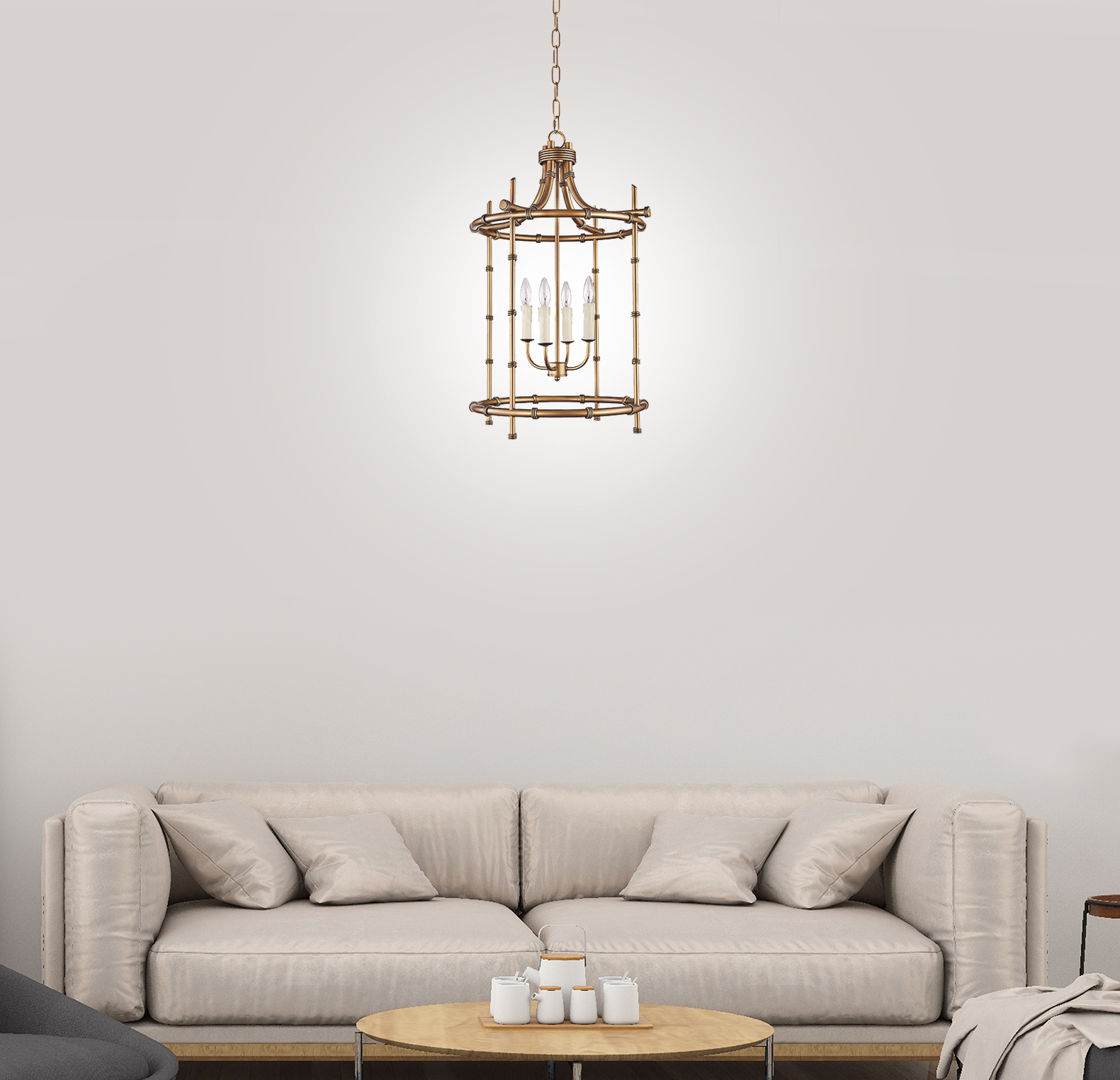 Creative Modern Streetlamp Shape Pendant Golden Ceiling Fixture
