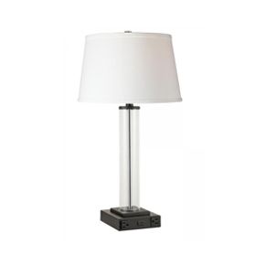 Modern linen lamp shade metal table lamp