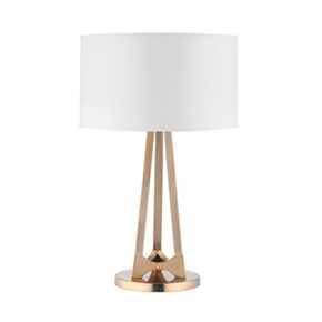 Simple modern American brass white linen lampshade hotel lobby home decor desk lamp